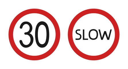 Limit slow speed signs