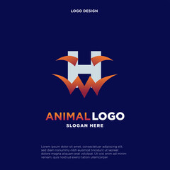 Fototapeta premium Halloween decorative style initial letter H logo template, vector logo for business and company identity