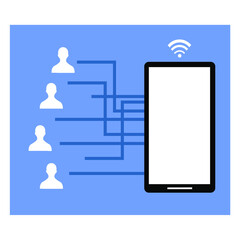 mobile phone and people icons, connect, technology, call