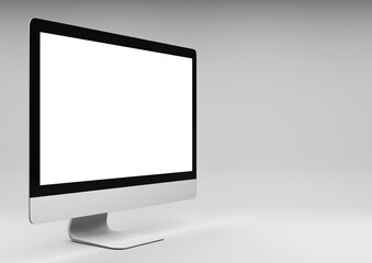 Computer monitor display with blank screen.