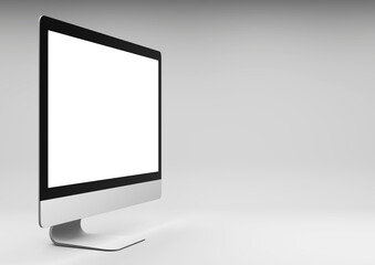 Computer monitor display with blank screen. - 387497377