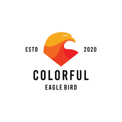 Colorful Head Eagle logo design Vector