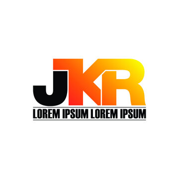 JKR letter monogram logo design vector