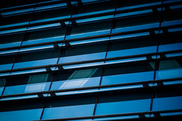 Abstract building. blue glass wall of skyscraper.