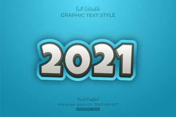 2021 Happy New Year Cartoon Editable Premium Text Effect