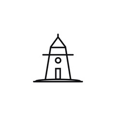 Light house, beach, summer tower, island on white background EPS Vector