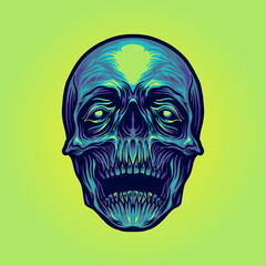 Head Sugar skull Illustrations for your work merchandise clothing line, stickers and poster, greeting cards advertising business company or brands
