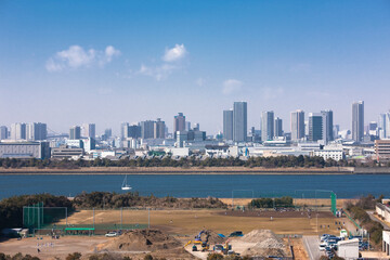 葛西臨海公園の観覧車から見た豊洲周辺のビル群