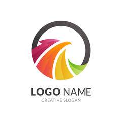 eagle logo with 3d colorful style