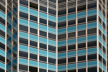 Continuous glazing of the facade of a multi-storey building.