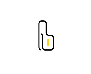 Letter B Black and Yellow Vector Logo