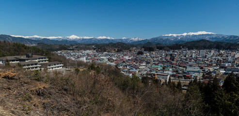 飛騨高山から北アルプス眺望
