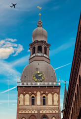 Fototapeta na wymiar Dome of medieval church in old European city