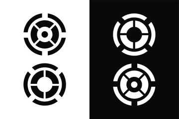 Circles concept on black and white color. Very suitable in various business purposes, also for icon, symbol and many more.