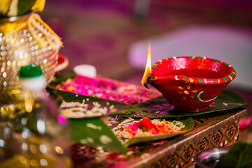 diya,lamp made of clay.