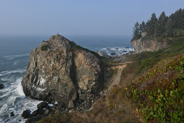 Rocky shore on the ocean.