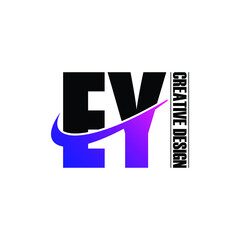 Letter EY simple logo design vector