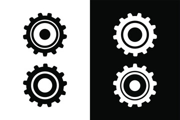 Set of gear circles concept on black and white color. Very suitable in various business purposes, also for icon, symbol and many more.