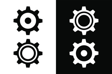 Set of gear circles concept on black and white color. Very suitable in various business purposes, also for icon, symbol and many more.