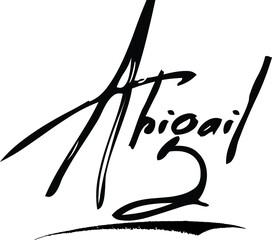 Abigail -Female Name Modern Brush Calligraphy Cursive Text on White Background