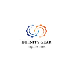 Infinity gear logo template vector
