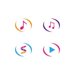Music logo vector icon