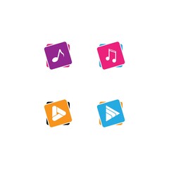 Music logo vector icon