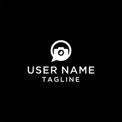 message logo concept combination with a unique, simple abstract camera