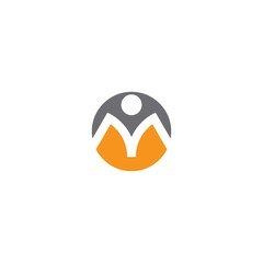 Naklejka premium M Letter logo business