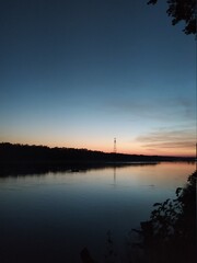 Fototapeta na wymiar sunset over the river.landscape of the Don.Russia.