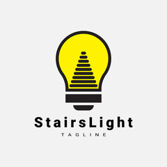 The design of the logo icon is a combination of stairs and lights. vector