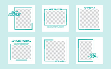 Slides Abstract Unique Editable Modern Social Media Banner Green Template. For personal & business. Anyone can use this design easily. Promotional web banner social media post feed.Vector Illustration