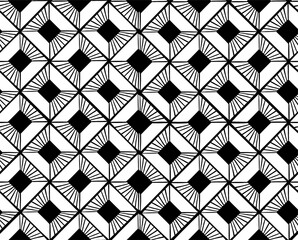 Black and white rhythmic seamless pattern. Vector illustration
