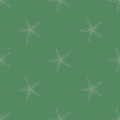 Vector Dark Green Christmas Star seamless pattern background. Two toned design creates a textured background to coordinate with other Christmas patterns. Good for Christmas, seasonal stationery