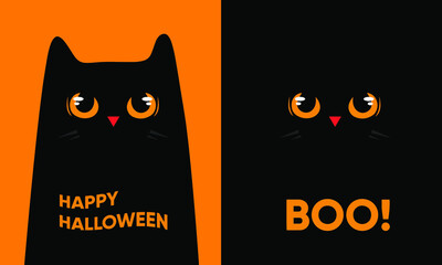 happy halloween illustartion vector cat 