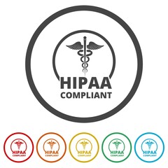 HIPAA Compliance ring icon, color set