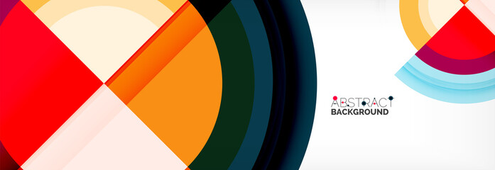 Obraz premium Round shapes, triangles and circles. Modern abstract background