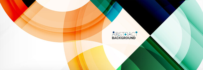 Obraz premium Round shapes, triangles and circles. Modern abstract background