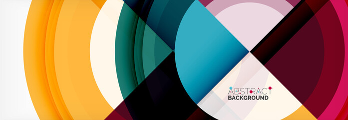 Obraz premium Round shapes, triangles and circles. Modern abstract background