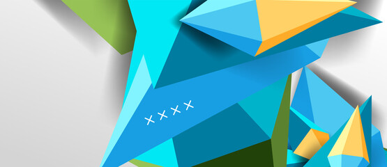 3d low poly abstract shape background vector illustration