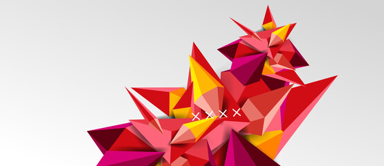 3d low poly abstract shape background vector illustration