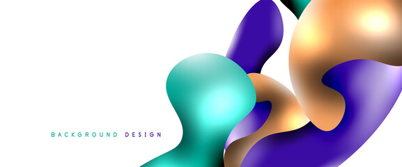 Bubbles abstract background. Liquid splashes on white vector template