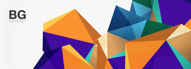 3d mosaic abstract backgrounds, low poly shape geometric design