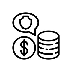money protect icon in line style isolated on white background. EPS 10