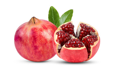 Pomegranate on wite background