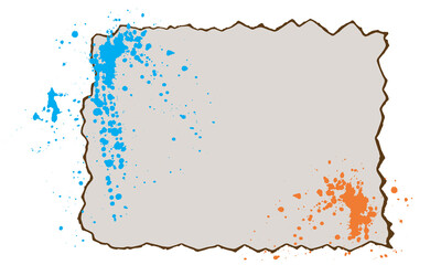 Paper card with color ink blots. Simple composition. Vector illustration