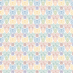 Hearts vector seamless pattern for shirt, panties, tank top or swimsuit, underwear, bedding, blanket or pillow. Outline sketch background. Doodle textile. Wedding. Fashion design for Valentines day