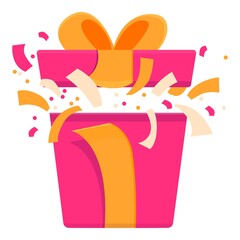 Festive surprise icon. Cartoon of festive surprise vector icon for web design isolated on white background