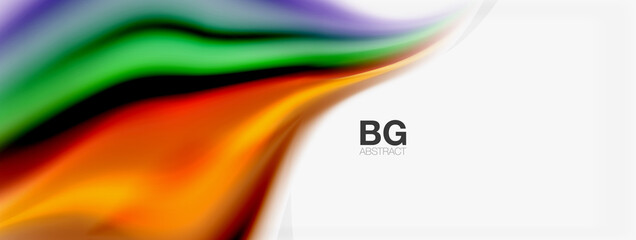 Abstract Background. Smooth flowing lines, blurred waves, rainbow color style stripes. Vector illustrations for covers, banners, flyers and posters and other