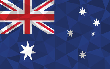 Low poly Australia flag vector illustration. Triangular Australian flag graphic. Australia country flag is a symbol of independence.